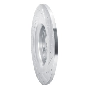 Volvo XC40 Brake Rotor (1) - Rear Left - R1 Concepts - Drilled & Slotted - Silver - `19-`25